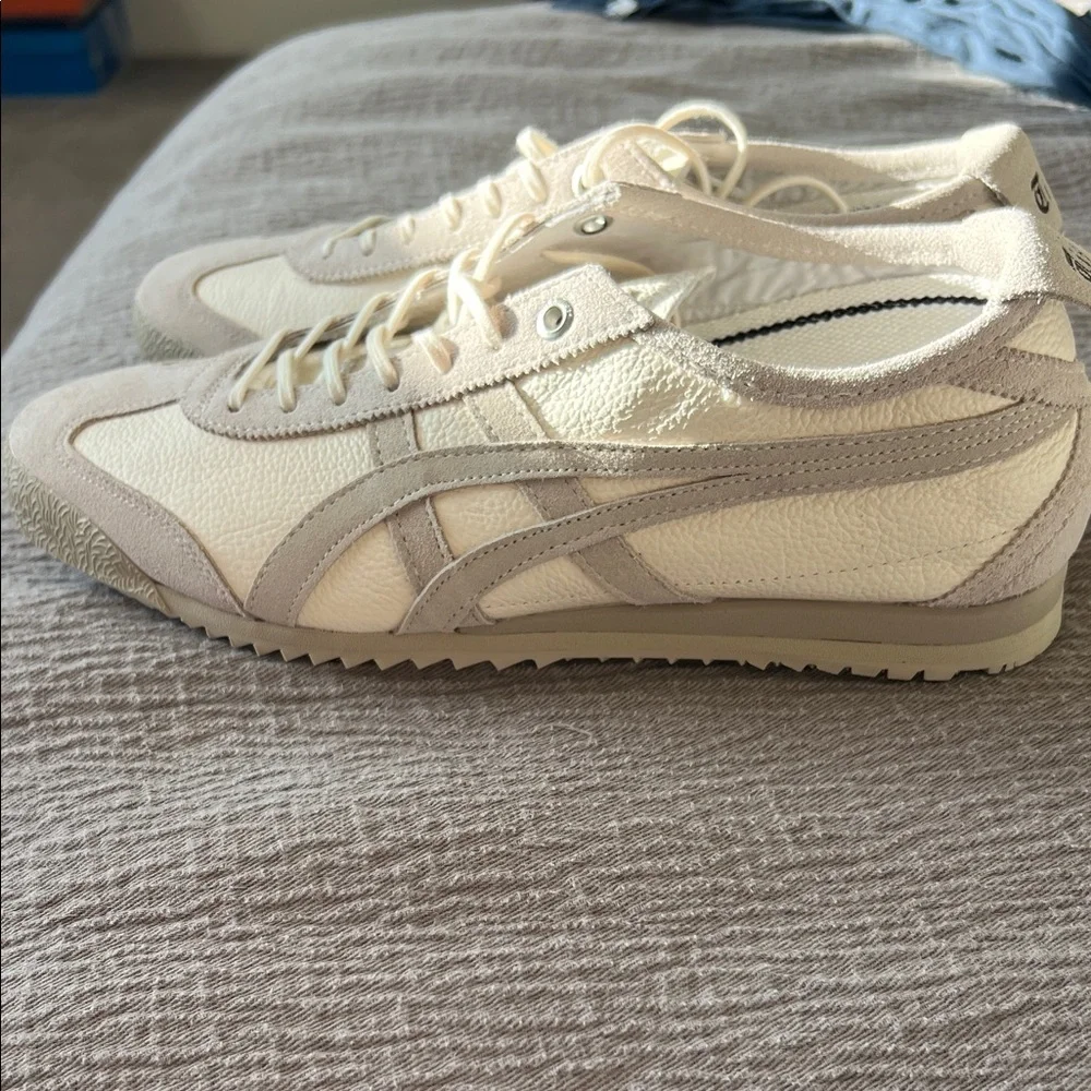 Onitsuka Tiger by Asics Cream and Beige Women's Athletic Sneakers - Picture 6 of 8